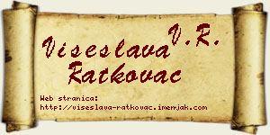 Višeslava Ratkovac vizit kartica